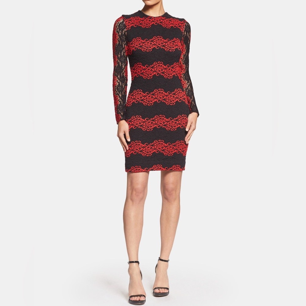NWT Dress The Population Morgan Dress in Garnet. & Black Size XL